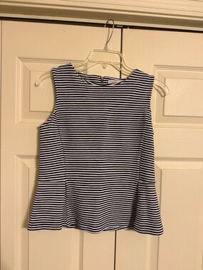 Liz Claiborne Navy and White Striped Sleeveless Top